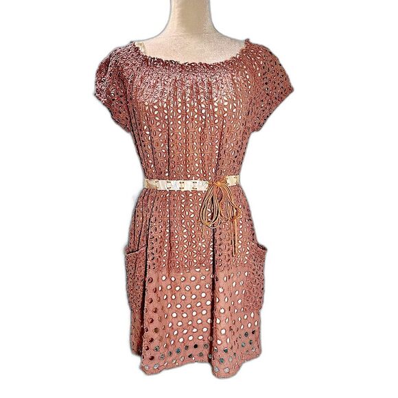 Muche Et Muchette Juan Off The Shoulder Embroidered Eyelet Dress Swim Cover Up - Picture 1 of 9